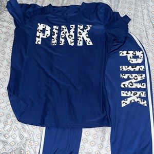 Pink Blue Pants set